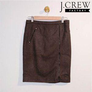 J. Crew The Pencil Skirt in Olive Green Wool SZ 2